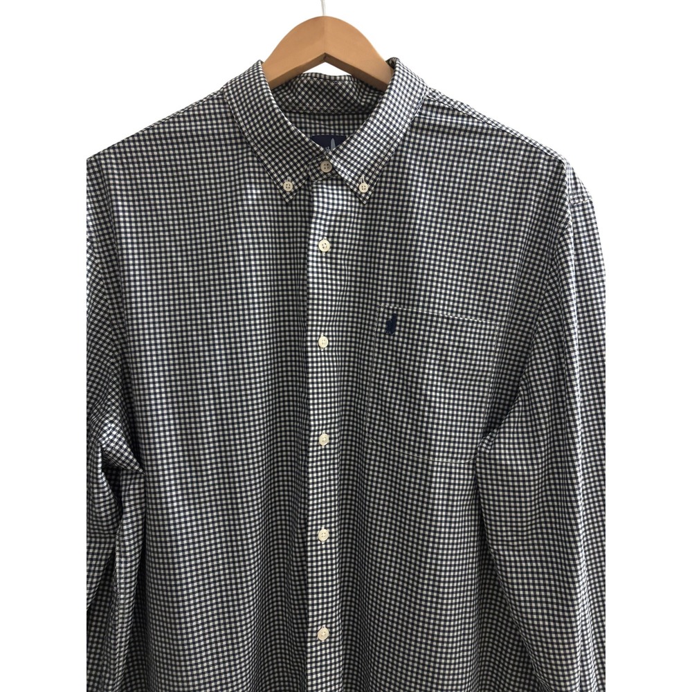 Johnnie-O Prep-formance Bamboo Stretch Gingham Button Down Shirt Men's XXL Navy - Picture 5 of 13